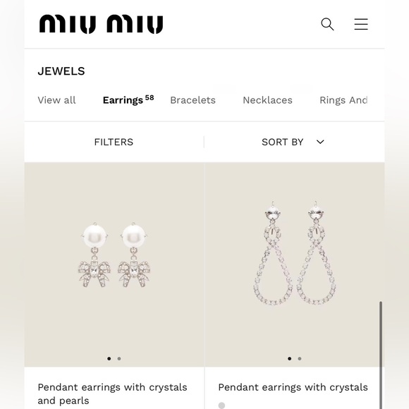 MIU MIU Crystal Pendant Earring - Picture 2 of 4